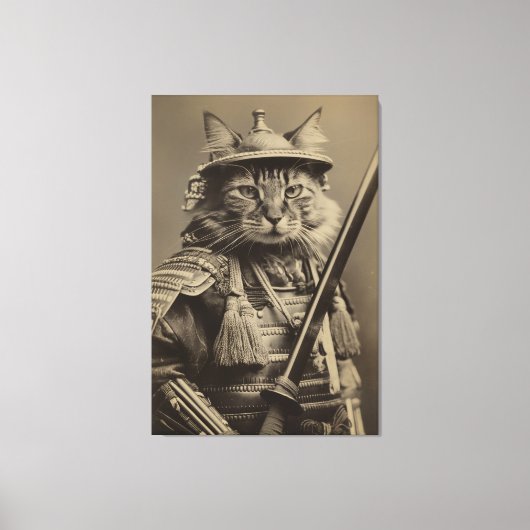 Samurai Cat Canvas Afdruk (Voorkant)