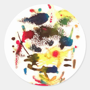 Samurai Cat Lady Abstracte Hankamer Artjunkhaus Ar Ronde Sticker