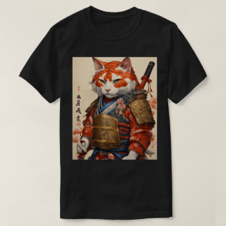 Samurai Cat met Koi Armour T-Shirt Design