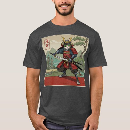 Samurai Cat T-shirt (Voorkant)