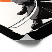 Samurai Cat Ukiyo-e Funny Warrior Cat Mang Poster (Hoek)