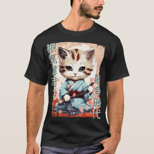 Samurai Cat Warrior Japans Ninja Kat Kawaii 1 T-shirt