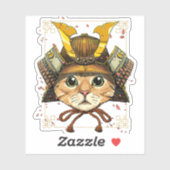 Samurai Cat Warrior Samurai Cat Lovers Sticker (Vel)