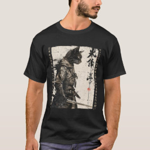 Samurai Cat Warrior Ukiyo Ink Kunstwerk Cat Samura T-shirt