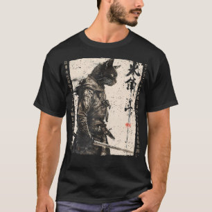 Samurai Cat Warrior Ukiyo Ink Kunstwerk Cat Samura T-shirt