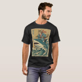 Samurai Chat Riding Shark Japonais Pullover (Devant entier)