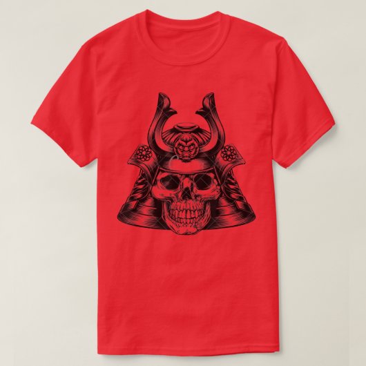 Samurai Crâne design Kabuto T-shirt (Design devant)