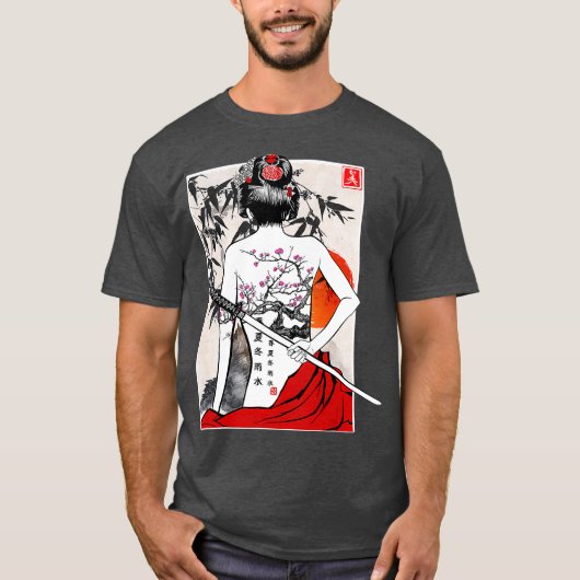 Samurai Culture Scenery Sakura T-shirt (Voorkant)