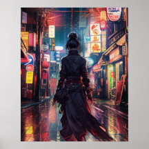 Samurai CyberPunk Modern Nightscape Futuristisch