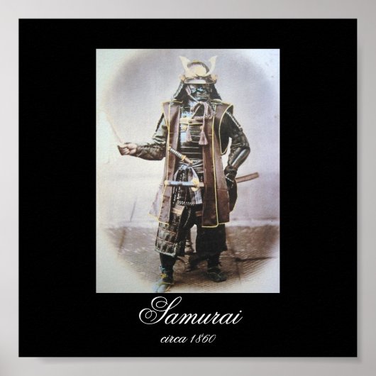 Samurai dans Armor vers 1860 (Photo) Poster (Devant)
