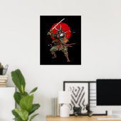 Samurai Demon Oni Poster (Thuiskantoor)