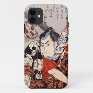 Samurai die een schedelpatroon heeft iPhone 11 hoesje
