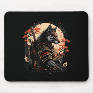 Samurai Dog Japans Tattoo Graphic voor Heren Jonge Muismat
