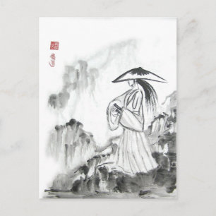 Samurai Drawing Sword Briefkaart