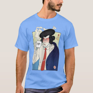 Samurai Drink Coffee Ukiyoe Japanse Warrior Lover T-shirt