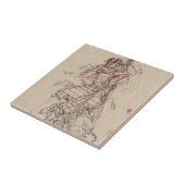 Samurai drink Sake ongeveer 1800 Tegeltje (Zijkant)