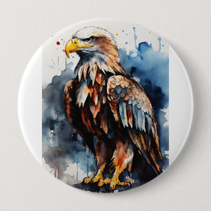 Samurai Eagle: hyperrealistische slagveldscène Ronde Button 4,0 Cm