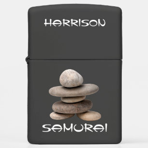 Samurai elegante, grappige Zen stenen versierd