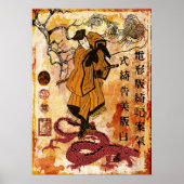 samurai en de draak poster (Voorkant)