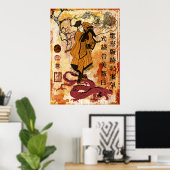 samurai en de draak poster (Thuiskantoor)
