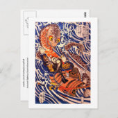Samurai en Giant Salamander Kuniyoshi Fine Art Briefkaart (Voorkant / Achterkant)