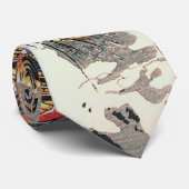 Samurai Fighting a Tiger, Kuniyoshi, Ukiyo-e Stropdas (Opgerold)