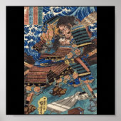 Samurai Fighting, Japans schilderen c. jaren '1800 Poster (Voorkant)