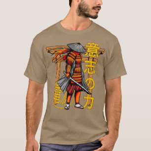 Samurai Figurine Sterkte Willpower  Japan T-shirt