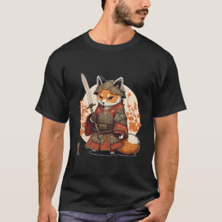 Samurai Fox Warrior Japanese Ninja Fox Kawaii T-shirt