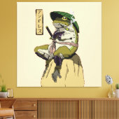 Samurai Frog Poster Faux Canvas Afdrukken Acrylpla (Insitu (Woonkamer))
