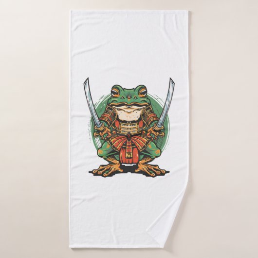  Samurai frog warrior  Badhanddoek (Badhanddoek)