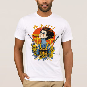 Samurai Geest: Japanse Vrouw met Dubbele Zwaarden T-shirt