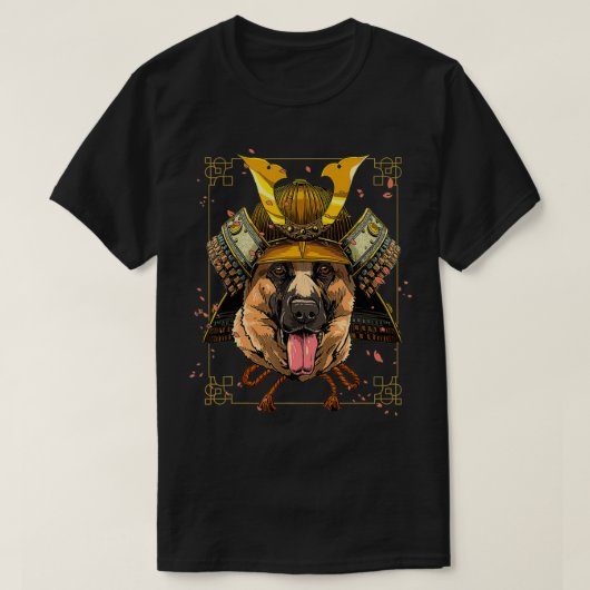 Samurai German Shepherd Dog Warrior Samurai Lovers T-shirt (Design voorkant)