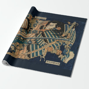 SAMURAI GEVECHT MET KATANA ZWAARDEN door Hokusai Cadeaupapier