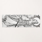 samurai girl and moon anime ink draw art yogamat (Voorkant (horizontaal))