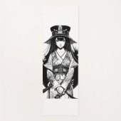 samurai girl anime ink draw art yogamat (Voorkant)