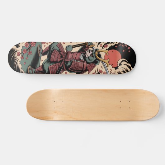 Samurai Green Bear warrior Skateboard (Horz)