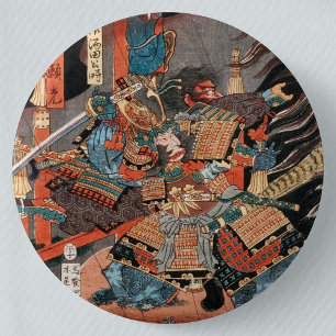 Samurai Hero Minamoto no Yorimitsu Ronde Button 5,7 Cm