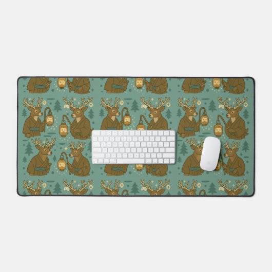Samurai-hert met gaminglantaarn bureaumat (Keyboard & Muis)