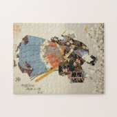 Samurai Holding Lantern Ukiyo-e Jigzaag Puzzle Legpuzzel (Horizontaal)