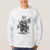 【Samurai Husky Ink Art Long Sleeve】 T-shirt (Voorkant)