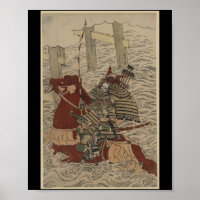 Samurai in Armor, op paarden met pijlen en pijlen