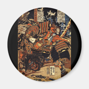 Samurai in Combat, ongeveer 1800's Magneet