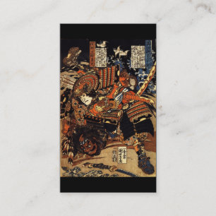 Samurai in Combat, ongeveer 1800's Visitekaartje. Visitekaartje