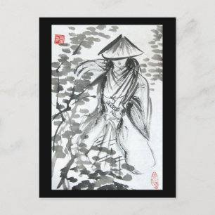 Samurai in het Briefkaart van de bossen