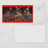 Samurai in Oorlog, Visitekaartje ongeveer 1800. (Voorkant / Achterkant)