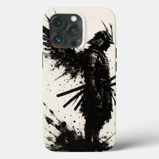 Samurai Ink Art - iPhone Guerrier Coque met Ailes Case-Mate iPhone Case (Achterkant)