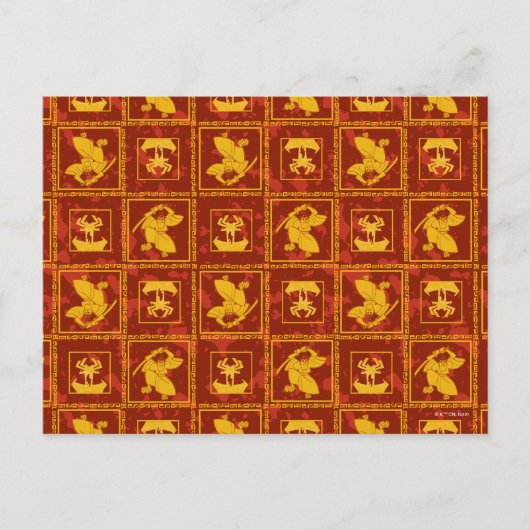 Samurai Jack & Aku Golden Silhouette Tile Pattern Briefkaart (Voorkant)