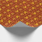 Samurai Jack & Aku Golden Silhouette Tile Pattern Cadeaupapier (Hoek)