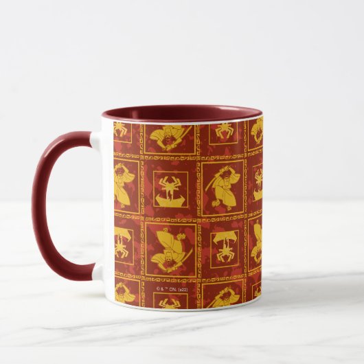 Samurai Jack & Aku Golden Silhouette Tile Pattern Mok (Links)